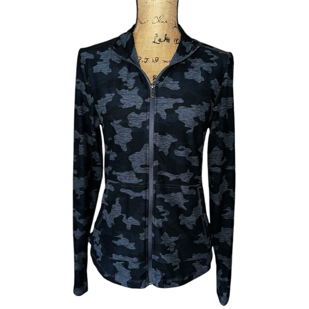 Kyodan Women’s Black/Grey Marl Camo Full Zip Up Long Sleeve Athletic Jacket